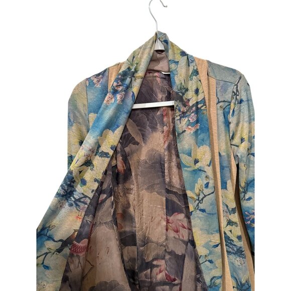 Soft Surroundings Womens P/S Floral Watercolor Open Front Cardigan Jacket Lightw - Picture 2 of 7